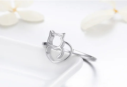 Animal Ring, Cat Ring, Sterling Silver Ring
