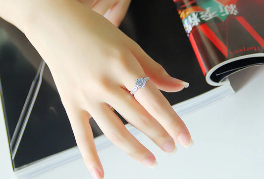 Crystal Zircon Ring, Zircon Ring, Ring