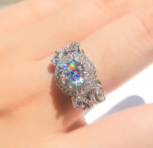 Women's Zircon Ring, Engagement Diamond Ring