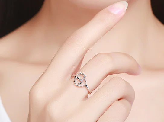 Animal Ring, Cat Ring, Sterling Silver Ring