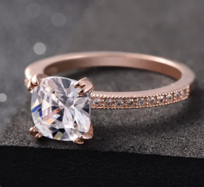 Women's Zircon Ring, European Diamond Ring